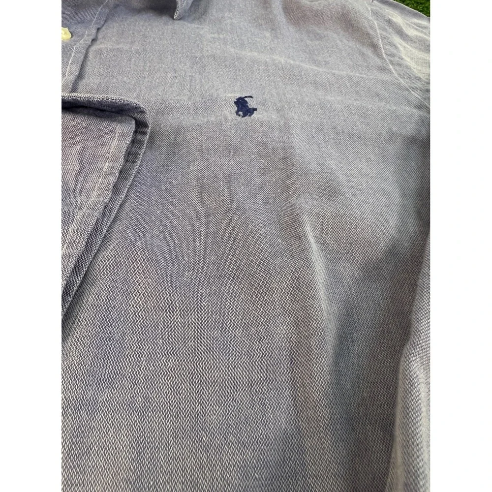 Polo Ralph Lauren Andrew Shirt Mens LG Blue Cotton Button‎ Down Long Sleeve